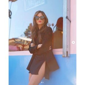 Reformation Cara mini slit dress in black